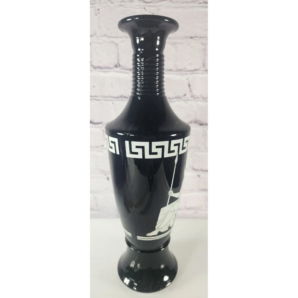 1958 Decanter Black Grecian Warrior w/Stopper Art Barware